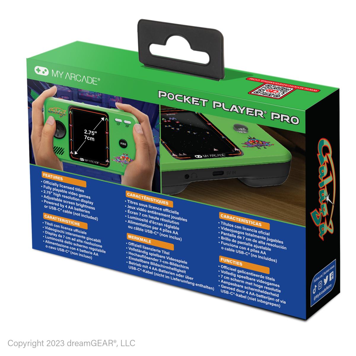 My Arcade - Pocket Player PRO Galaga + Galaxian Bandai-Namco - Mini Console Portable Retro