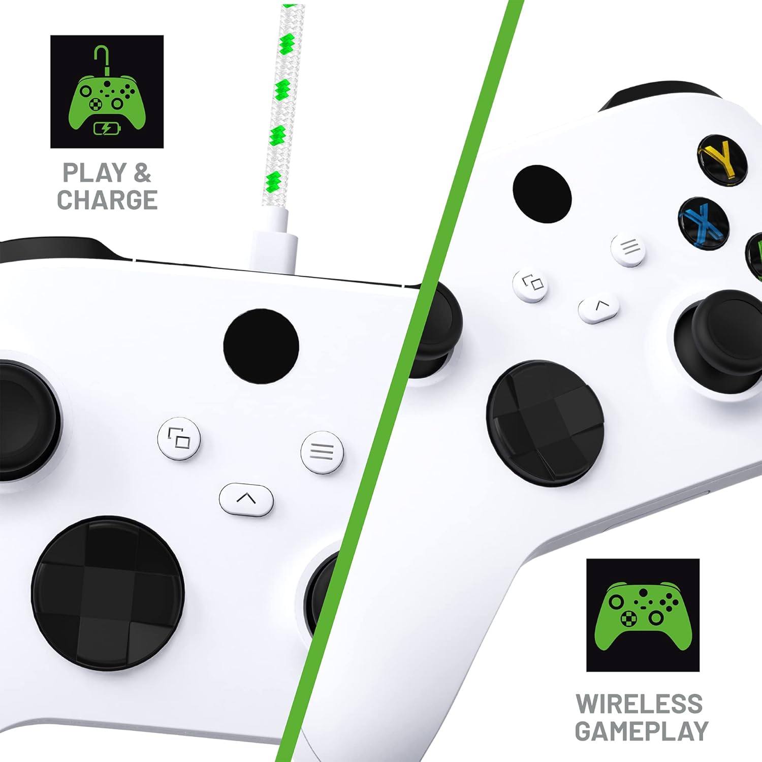 Pack Blocs-Batteries  Stealth SX-C8 X Blanc + Charge avec câble tressé Xbox