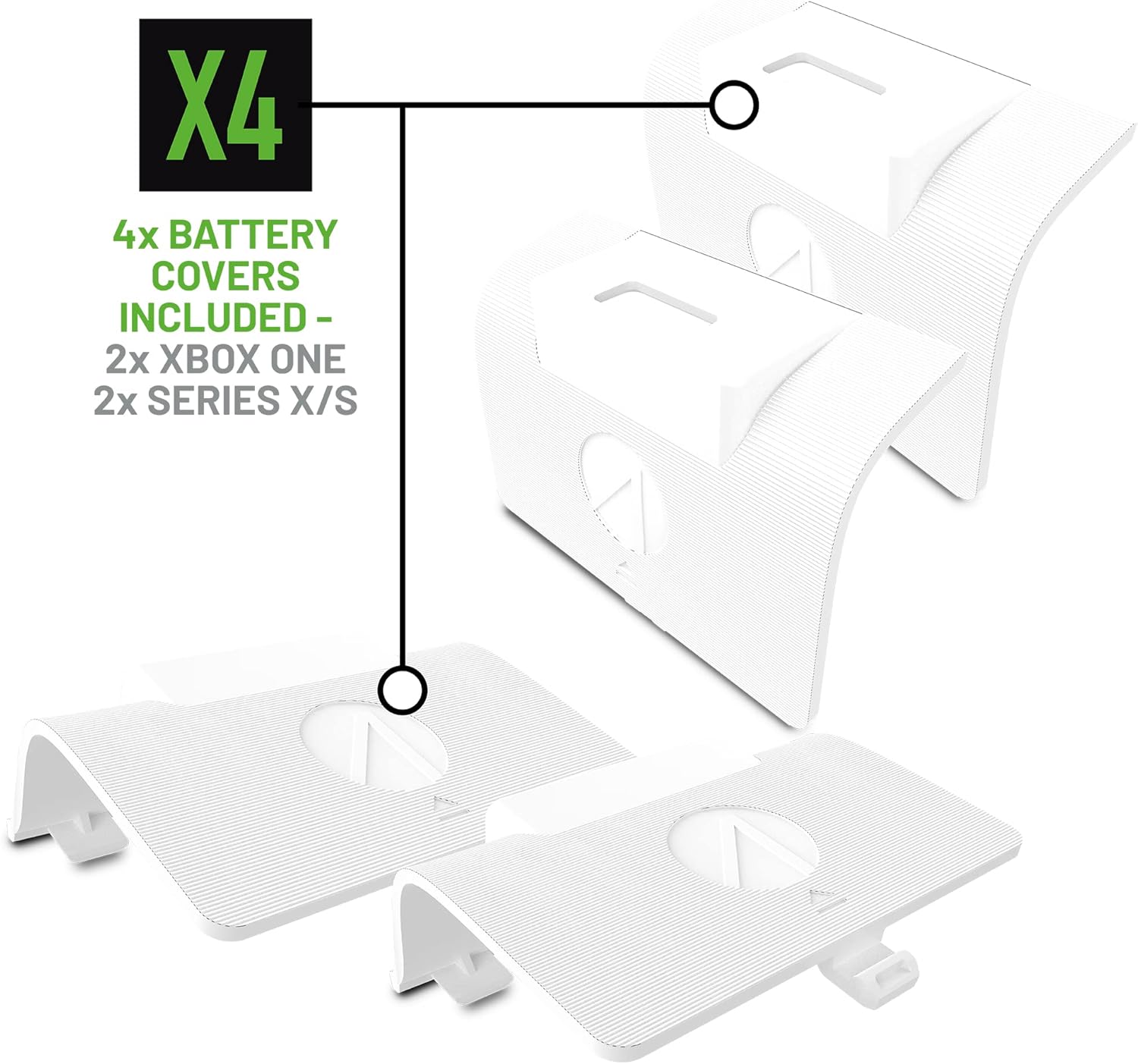 Pack Blocs-Batteries  Stealth SX-C8 X Blanc + Charge avec câble tressé Xbox