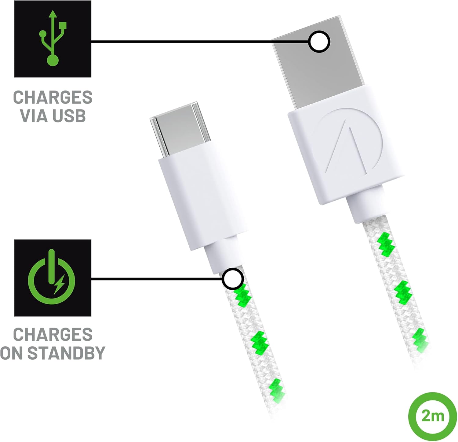 Pack Blocs-Batteries  Stealth SX-C8 X Blanc + Charge avec câble tressé Xbox