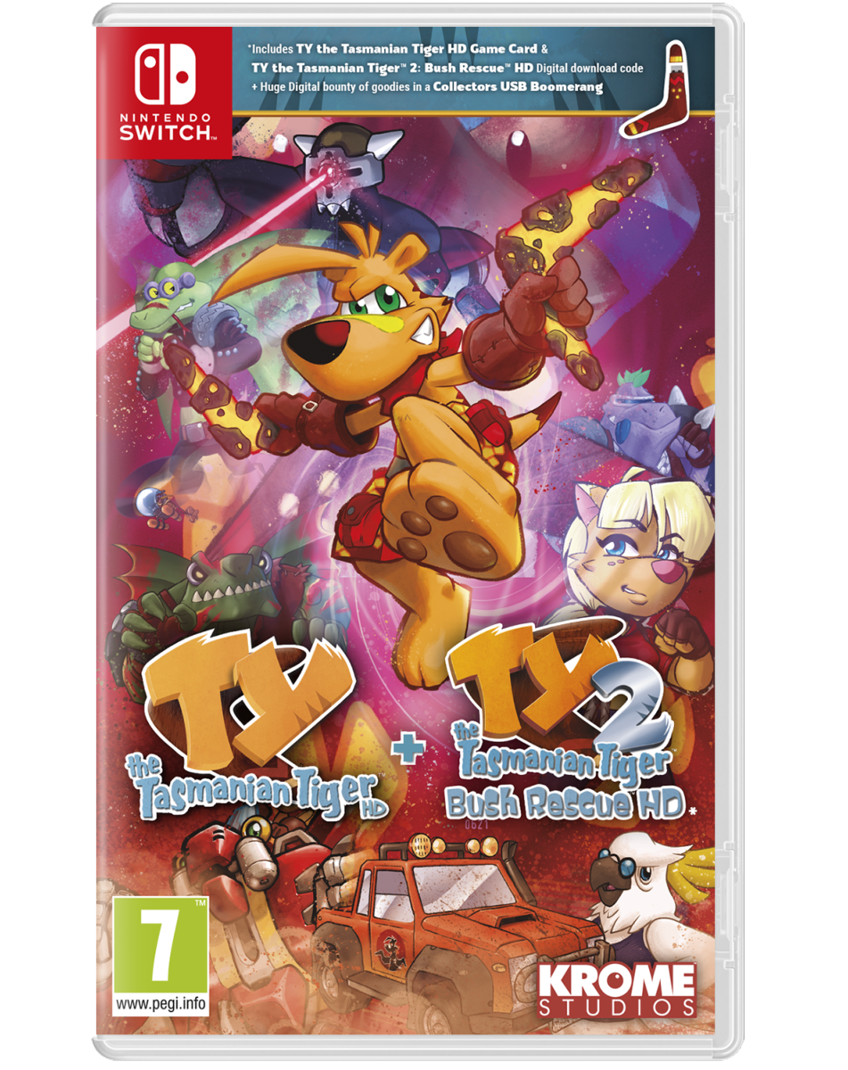 Ty the Tasmanian Tiger HD + Ty the Tasmanian Tiger 2: Bush Rescue HD Bundle  SWITCH - JUST FOR GAMES