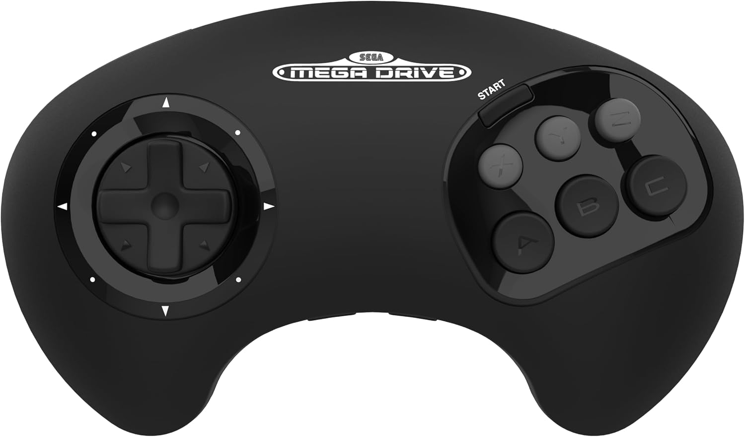 Retro-bit - Manette Noire BIG6 Sega Mega Drive & Genesis - Sans fil 2.4Ghz