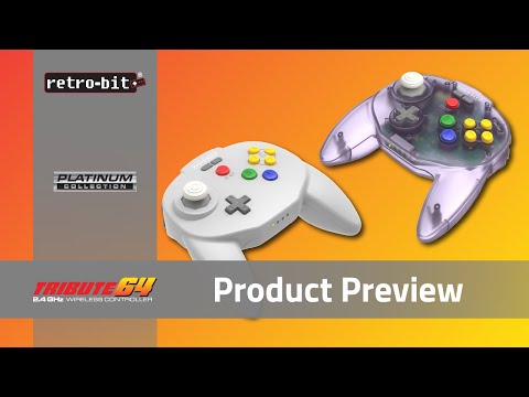 Retro-Bit Tribute 64 2.4GHz Manette sans Fil pour Nintendo 64/Switch/PC/Mac Orange Hawk