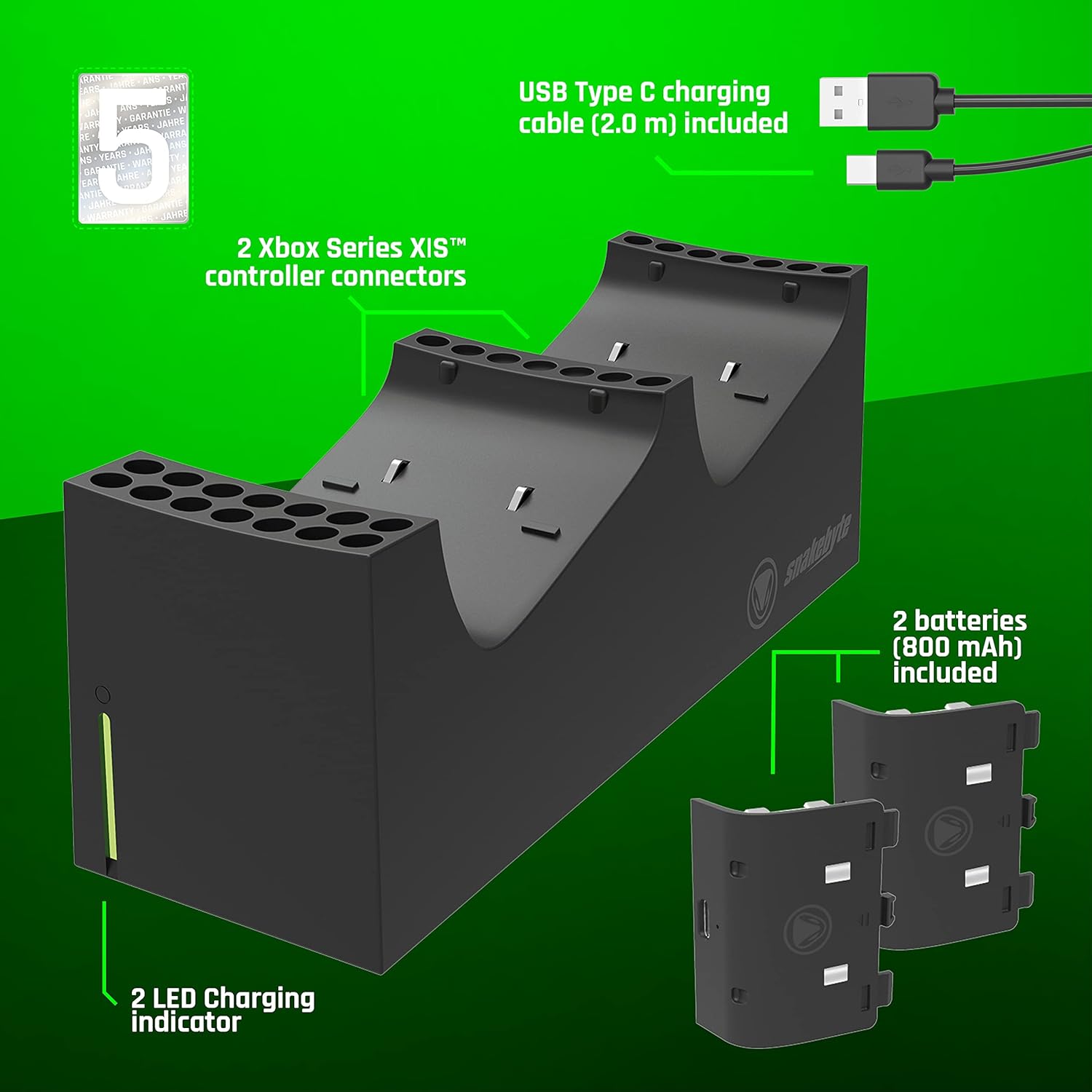 Station de charge XBOX Série X Black Edition - Snakebyte